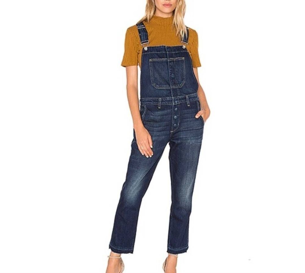 Amo Babe Overalls True Blue Jeans Sz Large